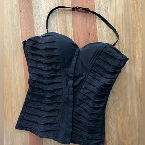 NWOT Black Sweetheart Neckline Corset size Medium removable halter strap